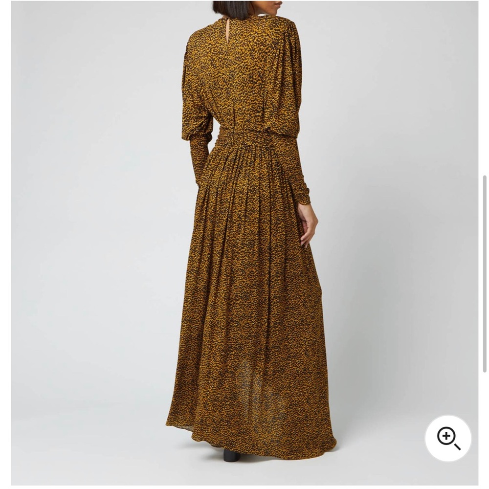 Isabel Marant Fauve Yellow Leopard Print JUCIENNE Sharkbite Jersey‎ Dress 6 - Picture 6 of 17